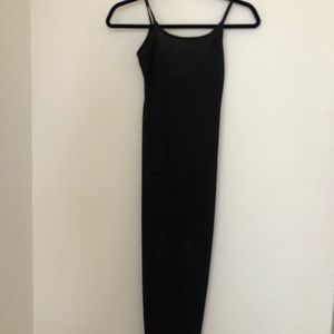 TOPSHOP petite black fitted midi dress size 4